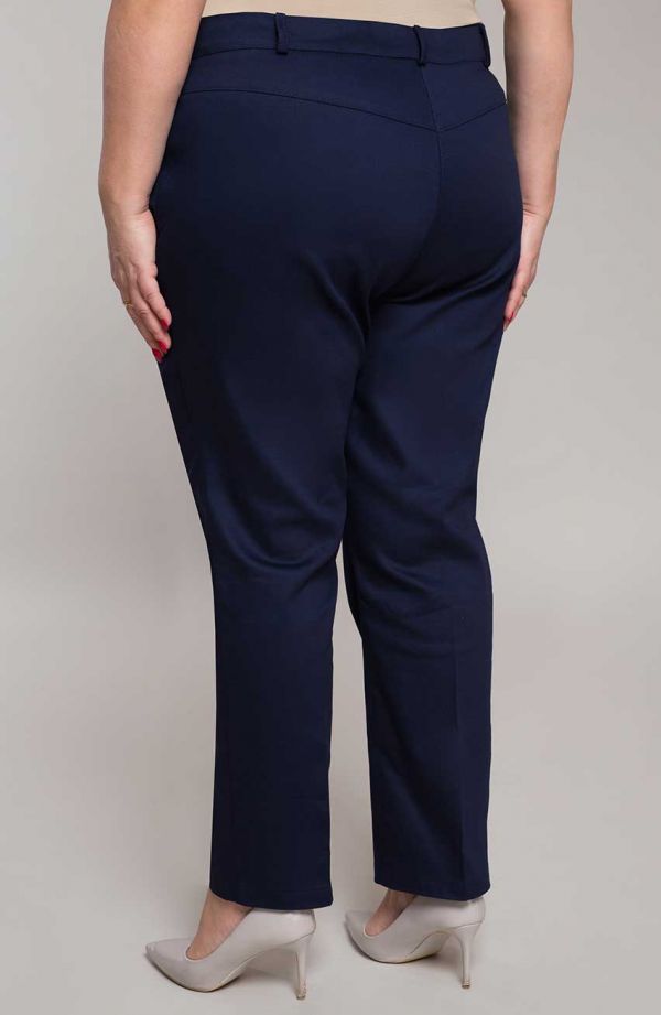 Elegante Hose in Übergröße für Frauen mit Flauschhaaren in der Farbe Tinte