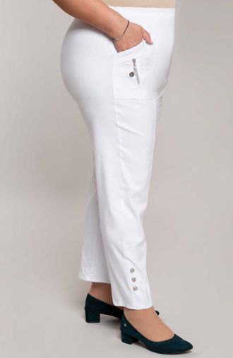 Lange weiße Hose mit Taschen