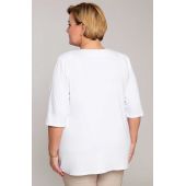 Glatte weiße Bluse mit V-Ausschnitt