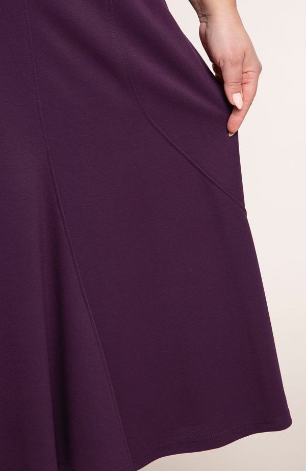 Fioletowa spódnica syrenka z przeszyciami
