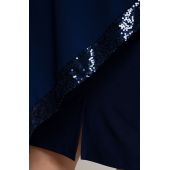 Asymmetrisches navyblaues Kleid mit Pailletten