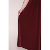Langes burgunderrotes Mantilla-Kleid