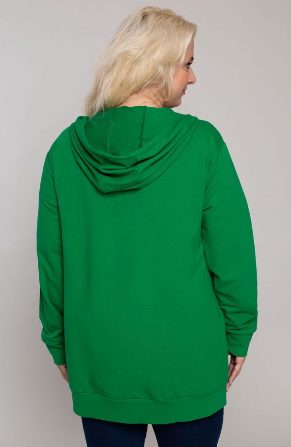Grünes Kapuzensweatshirt mit Taschen