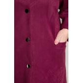 Mantel aus Velours-Amaranth mit Druckknöpfen