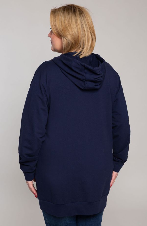 Marineblaues Kapuzensweatshirt mit Taschen