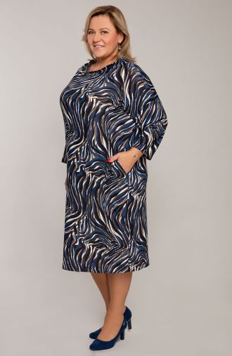 Elastisches zebrablaues Kleid