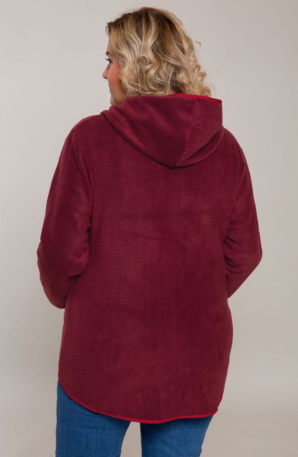 Einfaches dunkelrotes Fleece-Sweatshirt