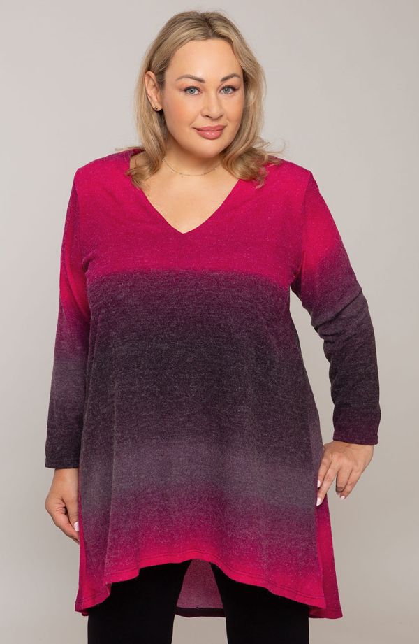Langer Pullover rosa ombre