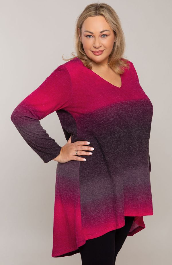 Langer Pullover rosa ombre