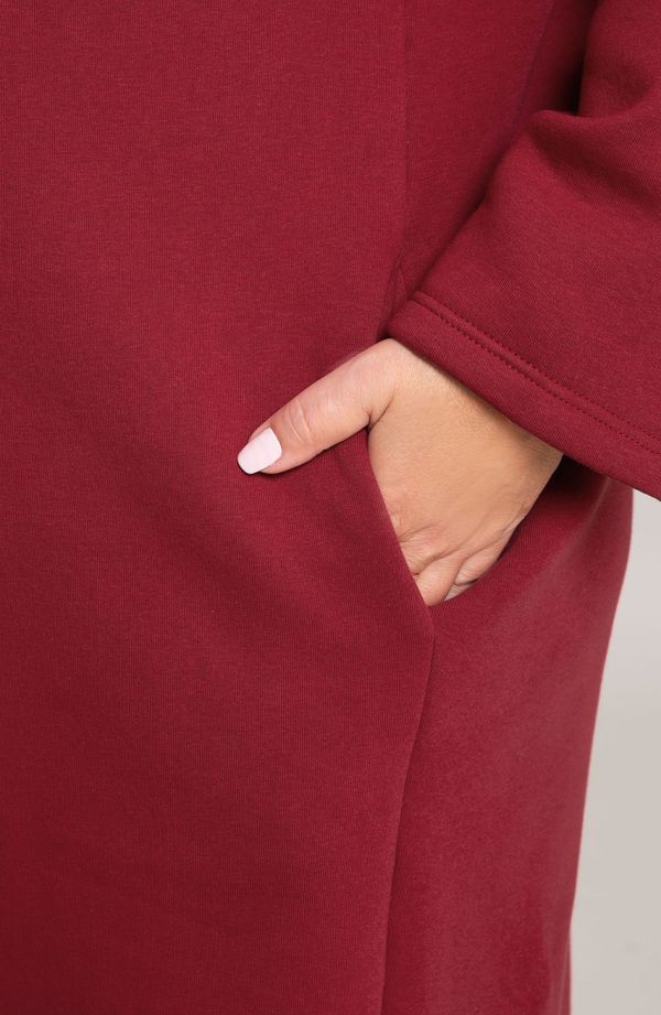 Kastanienbraunes warmes Sweatshirt mit Reißverschluss