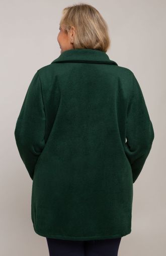 Grüner Mantel mit dekorativem Kragen