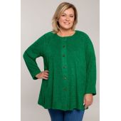 Warmer grüner Button-Down-Pullover