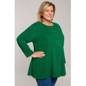 Warmer grüner Button-Down-Pullover