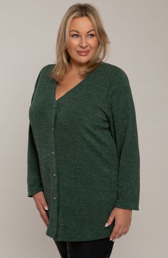 Pullover mit Reißverschluss in Grün