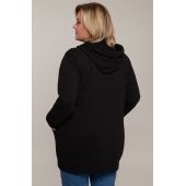 Schwarzes Sweatshirt mit Kapuze und Taschen