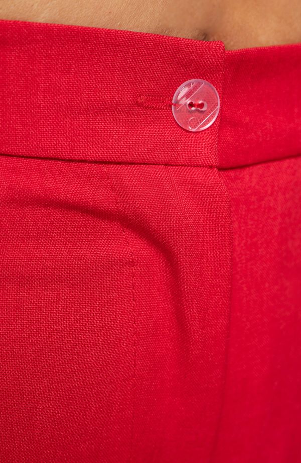 Gerade geschnittene Hose aus Leinen, rot