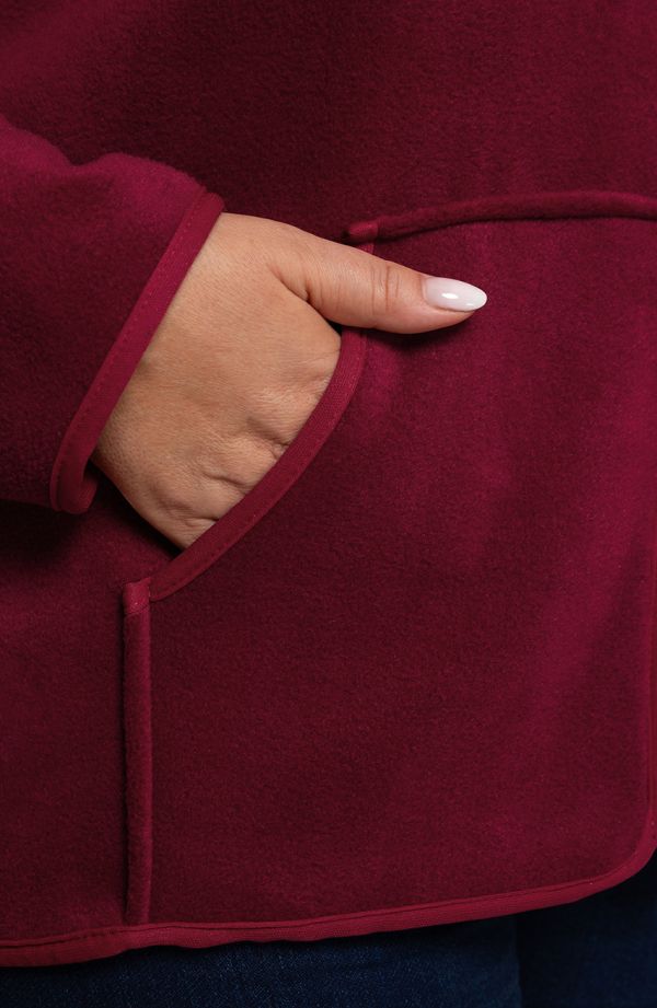 Einfaches burgunderfarbenes Fleece-Sweatshirt