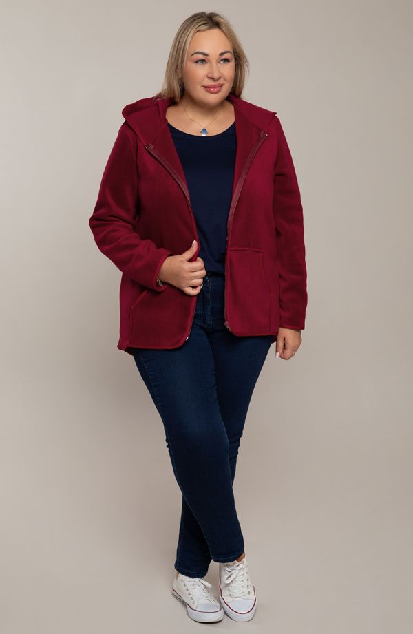 Einfaches burgunderfarbenes Fleece-Sweatshirt