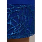 Kleid aus kornblumenblauem Pailletten-Netz