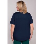 Marineblaues Strick-T-Shirt