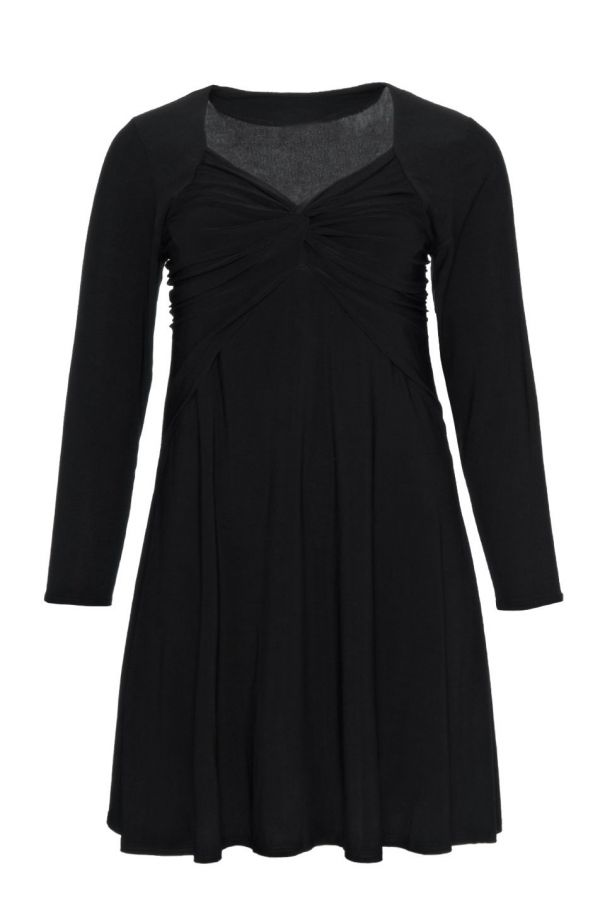 Schwarzes kurzes Kleid mit Ausschnitt