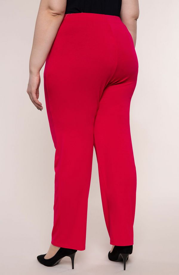 Klasyczne spodnie w rubinowym kolorze