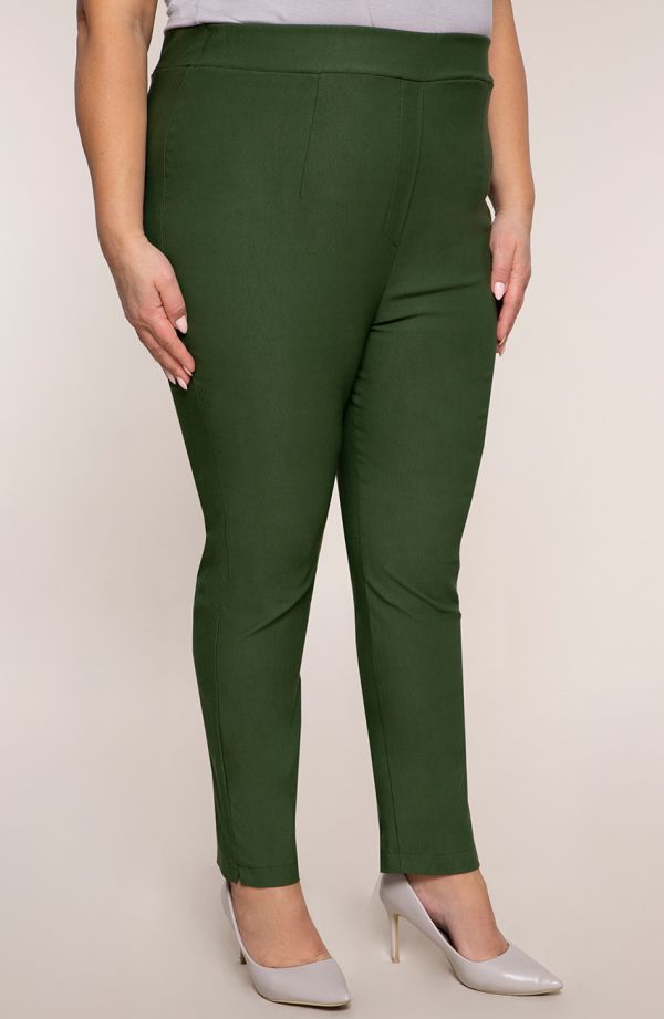 Hochtaillierte Hose in Olive