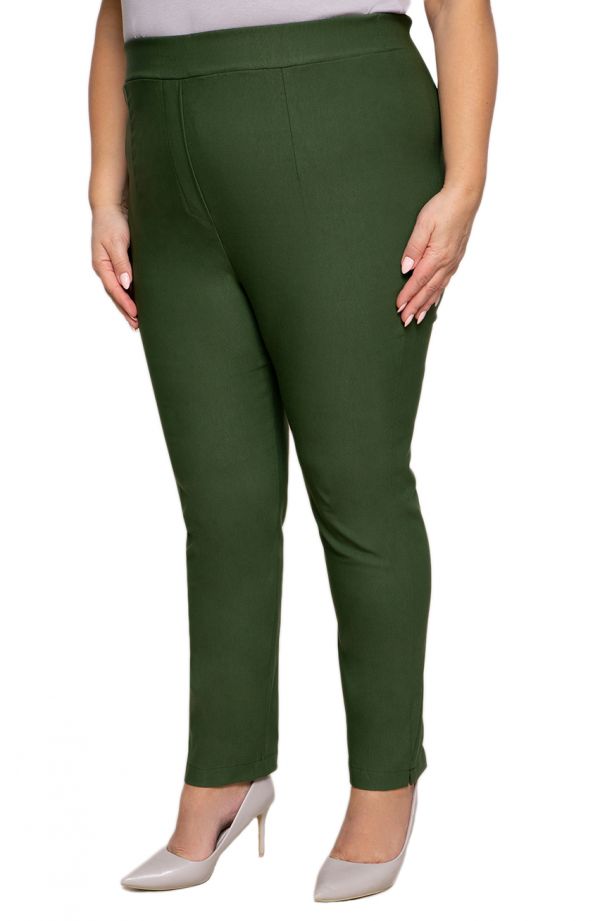 Hochtaillierte Hose in Olive