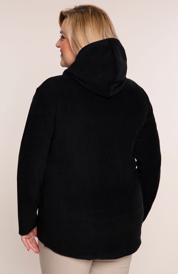 Einfaches schwarzes Fleece-Sweatshirt
