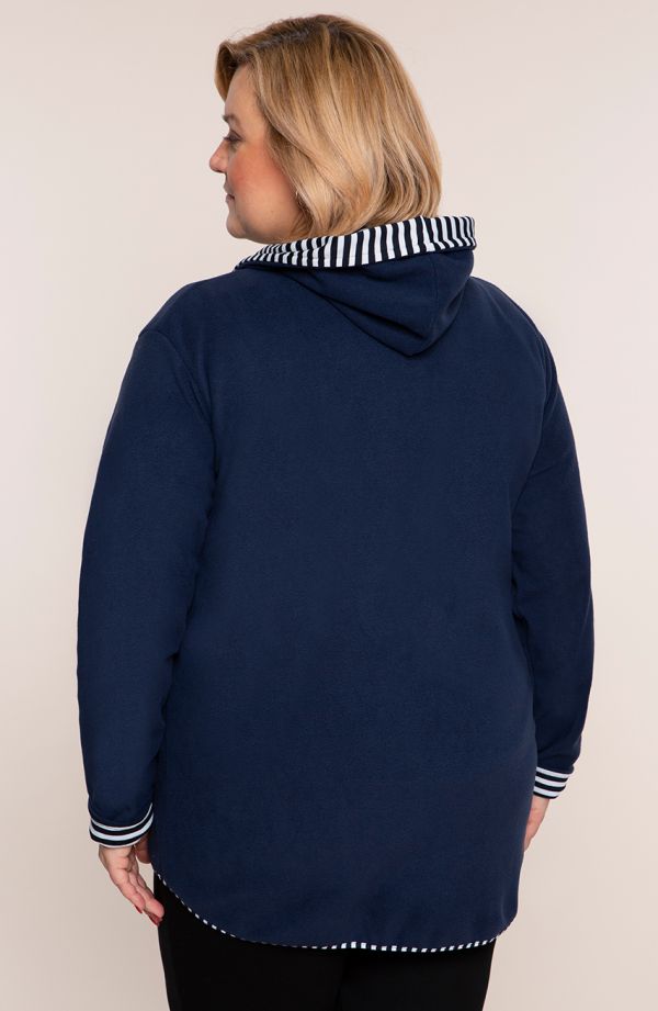 Dunkelblaues Fleece-Sweatshirt