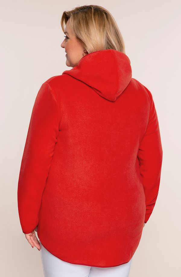 Einfaches rotes Fleece-Sweatshirt