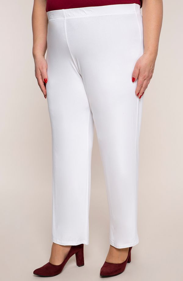 Klassische dünne weiße Hose in Übergröße 