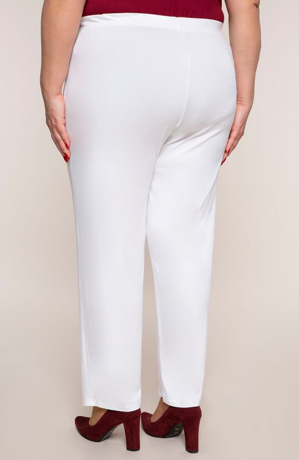 Klassische dünne weiße Hose in Übergröße 