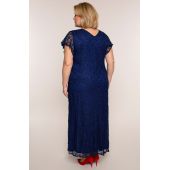 Langes Kleid in Preußischblau