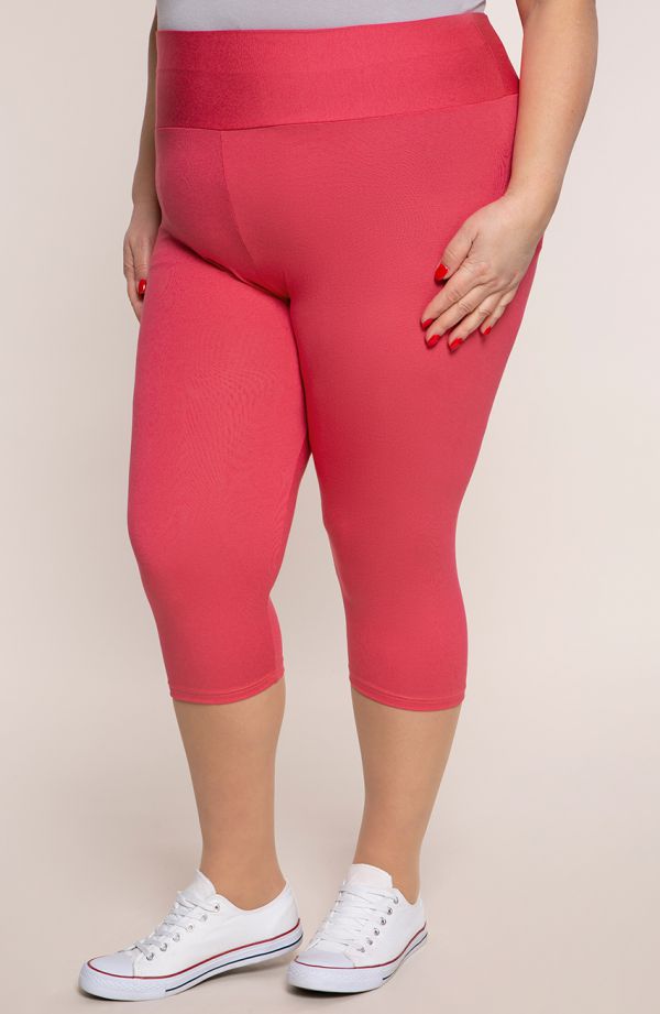 Rosa 3/4-Leggings mit hoher Taille