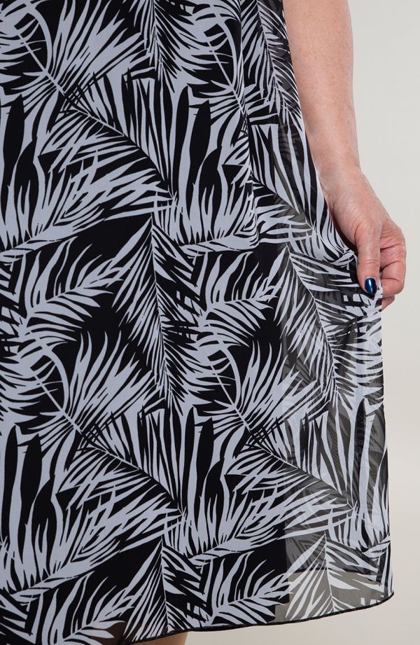Szyfonowa sukienka cienie palm