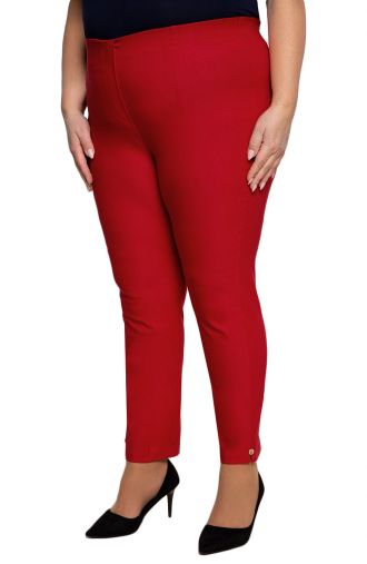 Rote 7/8-Hose mit hoher Taille