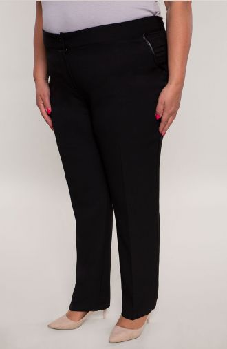 Formale Slim-Fit-Hose in Übergröße für Frauen mit Flaum in Schwarz