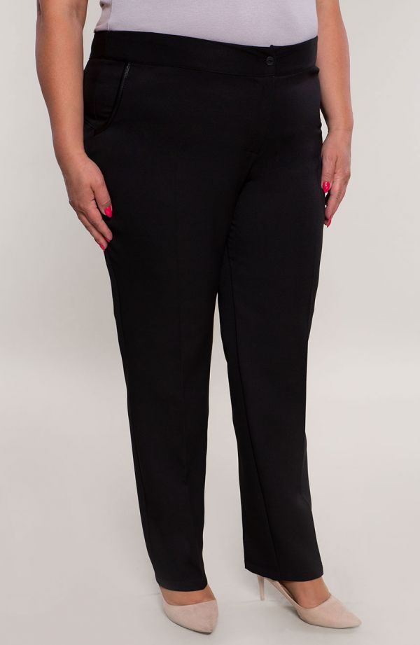 Formale Slim-Fit-Hose in Übergröße für Frauen mit Flaum in Schwarz
