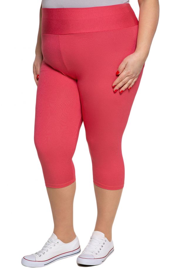 Rosa 3/4-Leggings mit hoher Taille